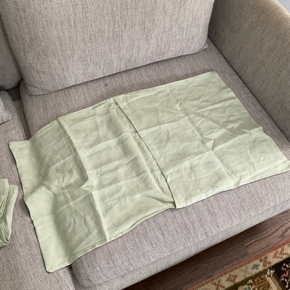 Quince Set Sage Linen King Pillow Shams NWOT - Picture 3 of 4